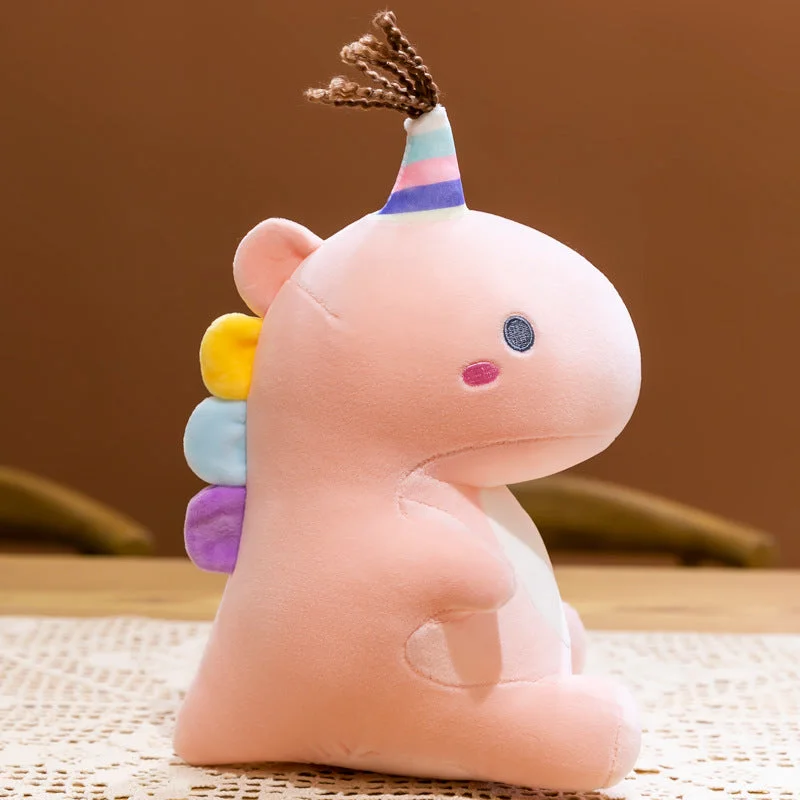CuteeeShop Rainbow Small & Large Soft Dinosaur Stuffed Animal Plush Squishy Toy
