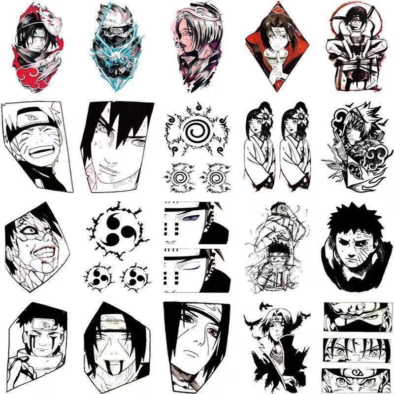 Gingf Sheets Cartoon Anime Waterproof Temporary Fake Tattoo Sticker Flower Arm Men Women Faux Tatouage Art Tatuagem Adesiva Set Hot