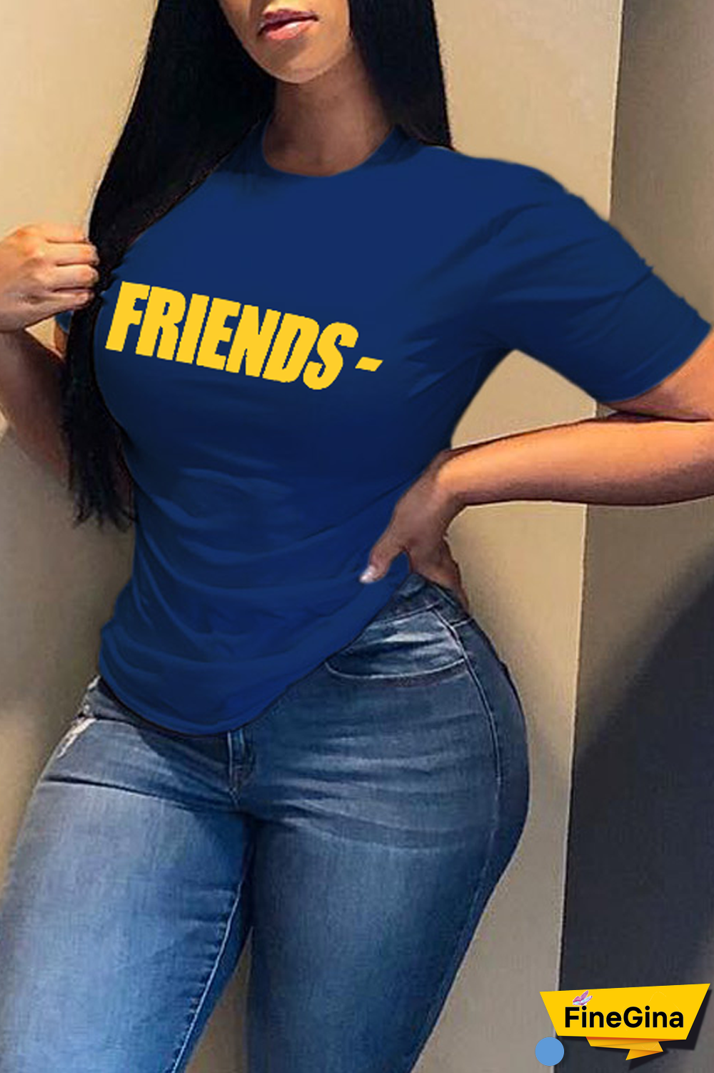 White Casual Street Print Patchwork Letter O Neck T-Shirts