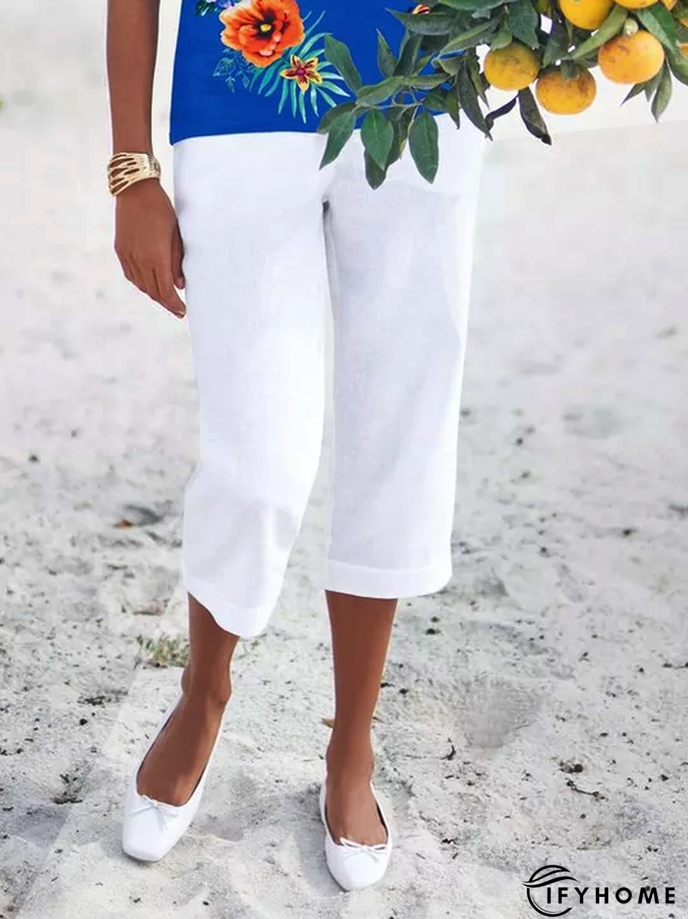 Plain Loose Cotton Casual Pants | IFYHOME