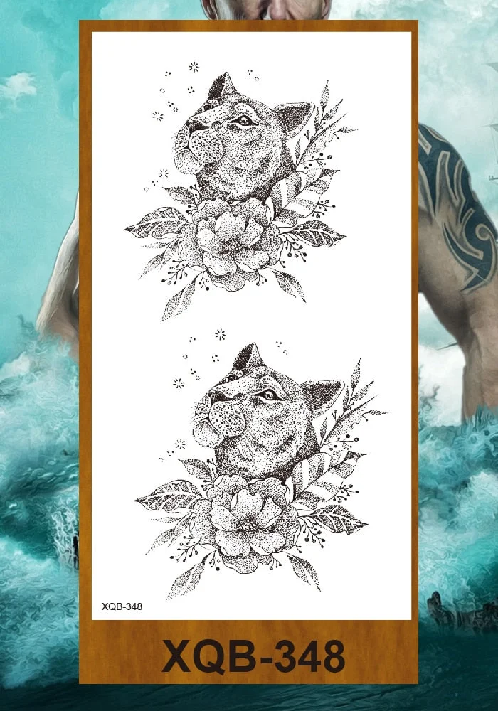 Sexy Fake Tattoo for Woman Large Leg Thigh Body Tattoo Stickers Waterproof Temporary Tattoos Peony Lotus Flowers Fish Dragon