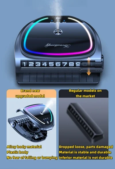 Solar Car Aromatherapy Ornaments, Temporary Parking Number Plates, High-end Car Perfume Seats, New Car Deodorizing Decorations