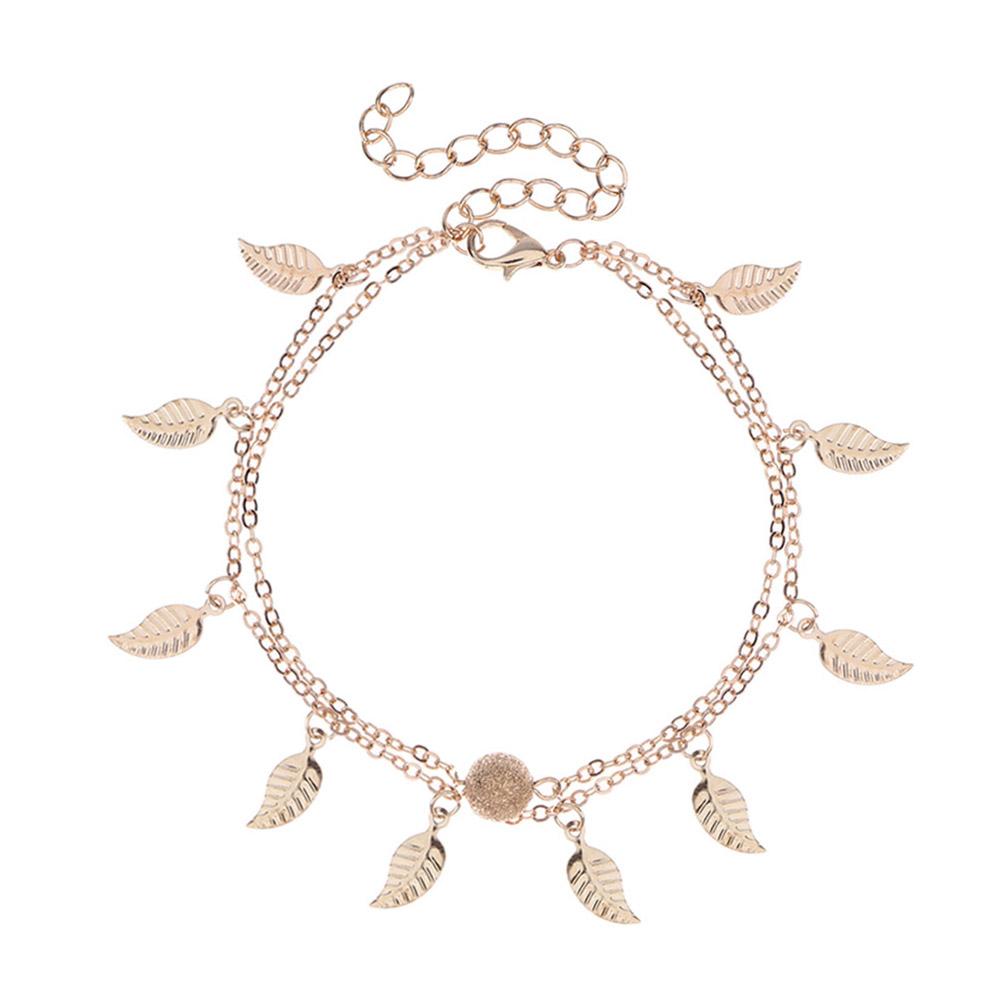 

Simple Leaves Women Multilayers Anklets Leg Bracelet Beach Ankle Chain Gift, Silver, 501 Original