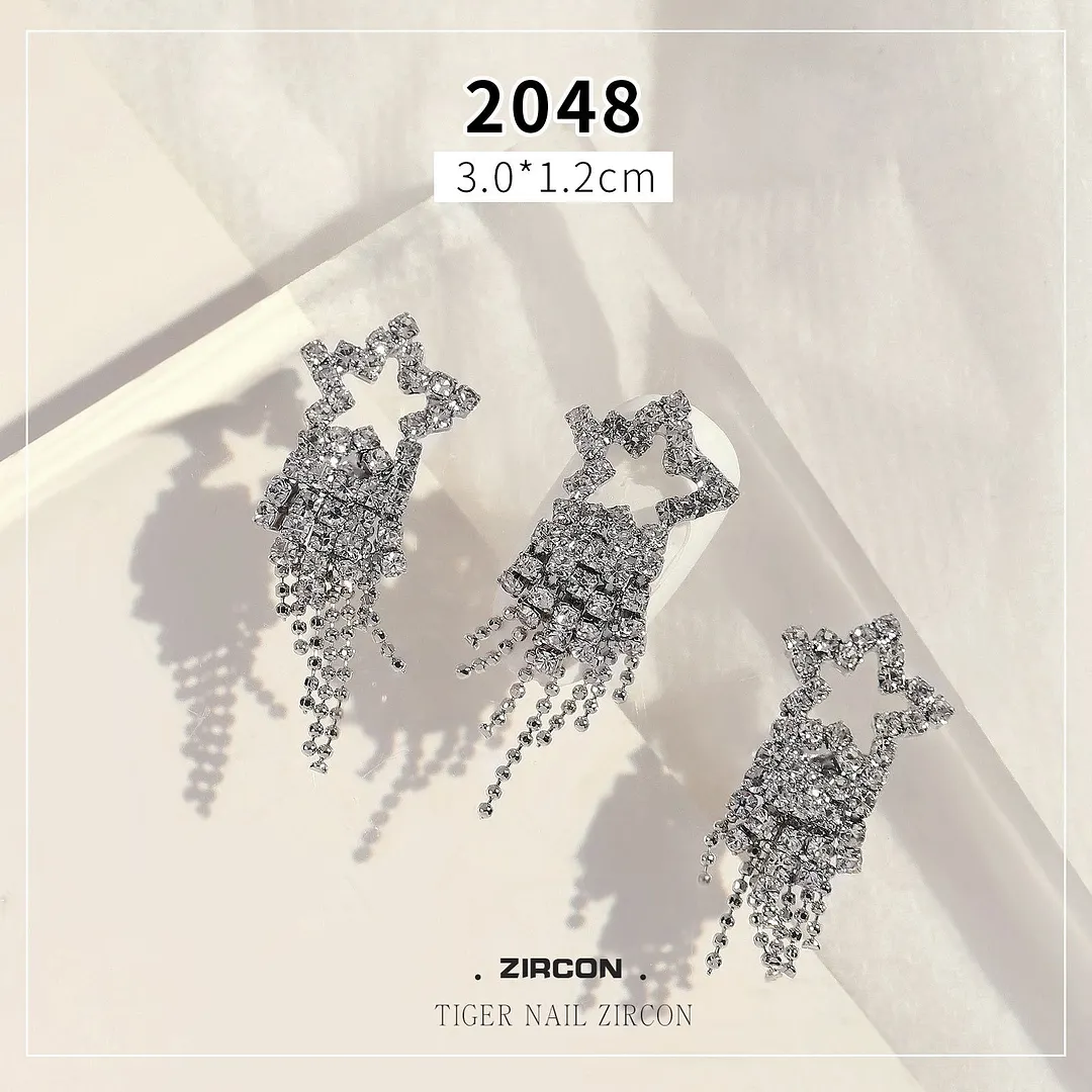 Nail Rhinestones Gold Silver 3D Luxury Tiger Designs 3Pcs/Set Exquisite Alloy Zircon Jewelry Decoration Beauty Salons-Nail Inspo