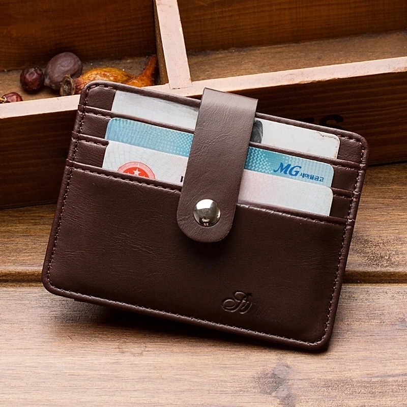 Korean Multi-card Bank Short Men’s Ultra-thin Buckle Portable Business Bus Card Holder