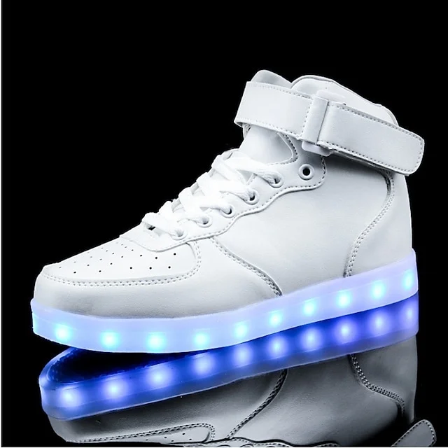 Men's Sneakers LED Light Up Skate Shoes High Top Sporty