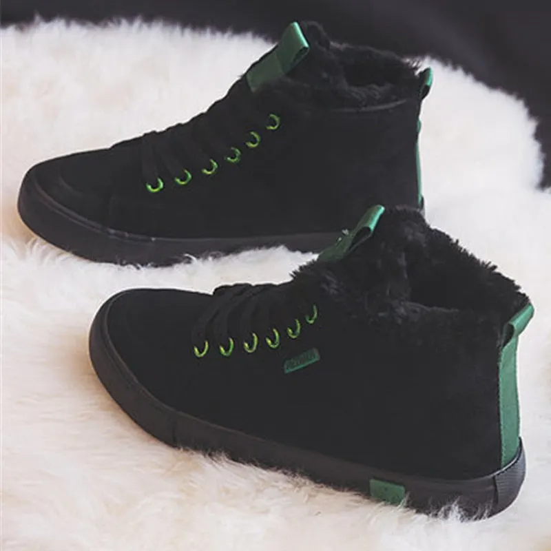 Women Ankle Boots Winter Shoes Sneakers Lace-Up Botas Plush Fur Botas Female Warm Shoes Woman Zapatos De Mujer
