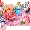 Flowers Butterflies 5D DIY Wooden Diamond Painting Door Topper for Party (Left)