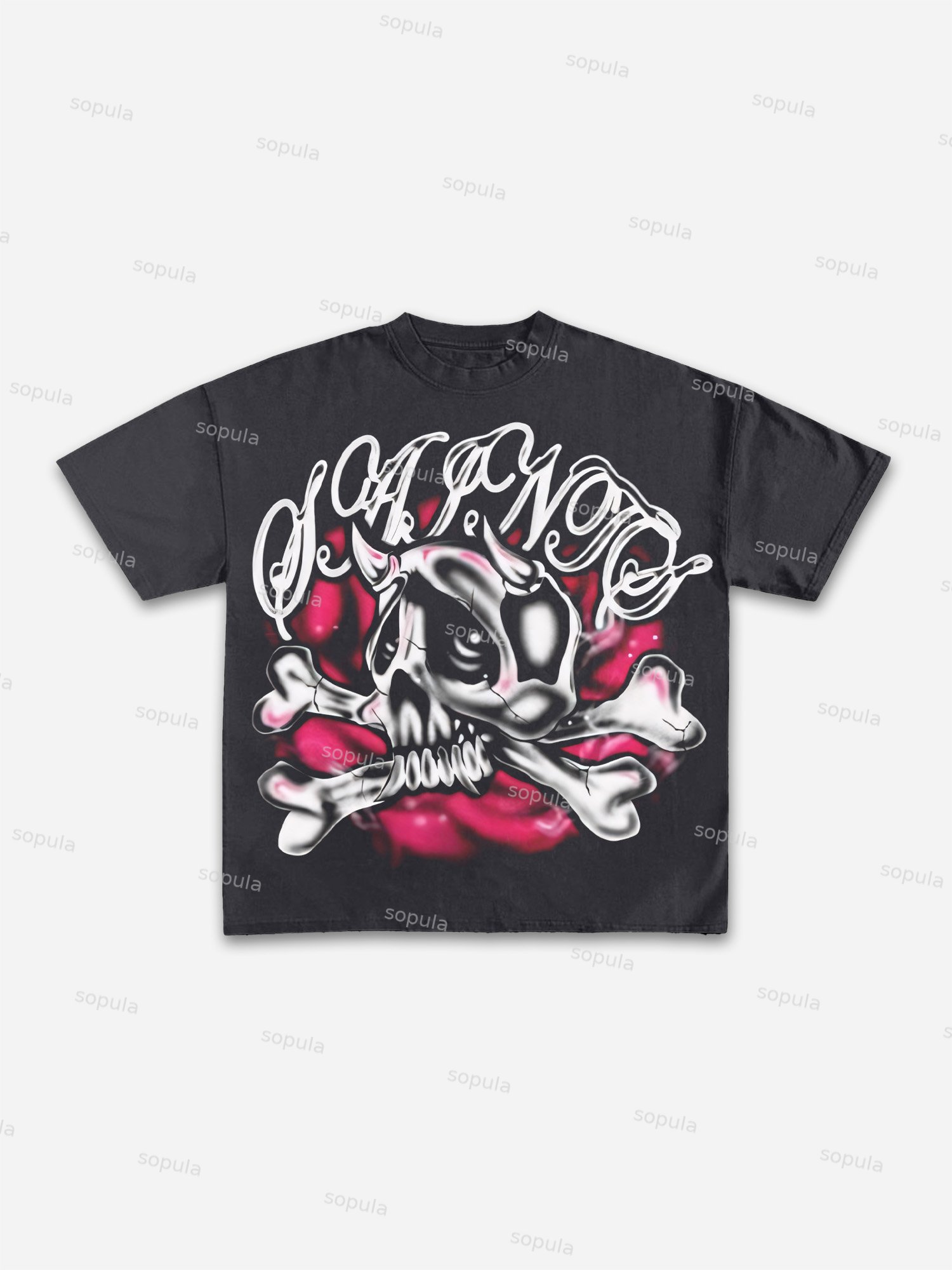 Rare Retro Skull Pattern Cotton T-shirt - Sopula｜Premium Graphic Tees & Graphic Clothing