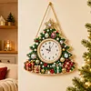 Acrylic Special Shape Xmas Tree Diamond Pearl Painting Clock Handicraft Hanging Kit