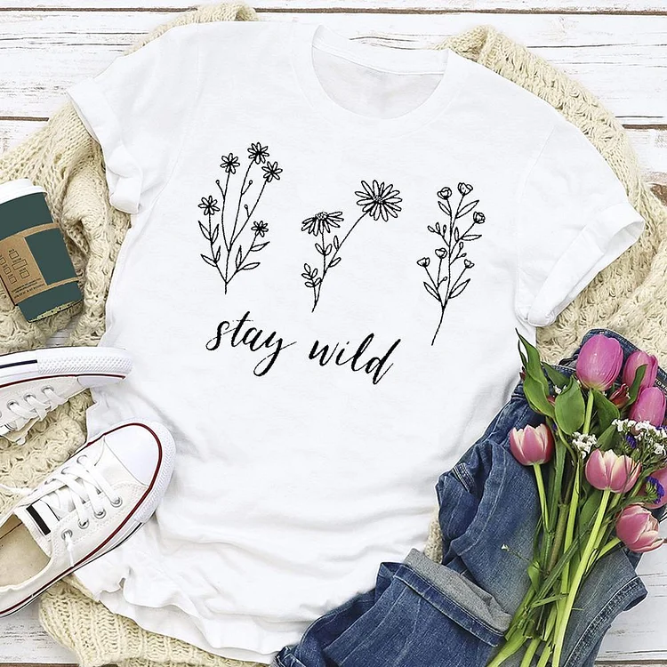 Stay Wild Shirt Wildflower Tee --Annaletters
