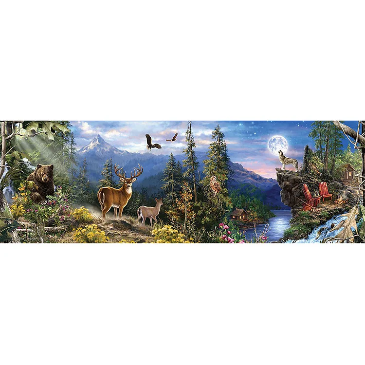 『DIY』Woods Animals - 11CT Counted Cross Stitch(30*90cm)