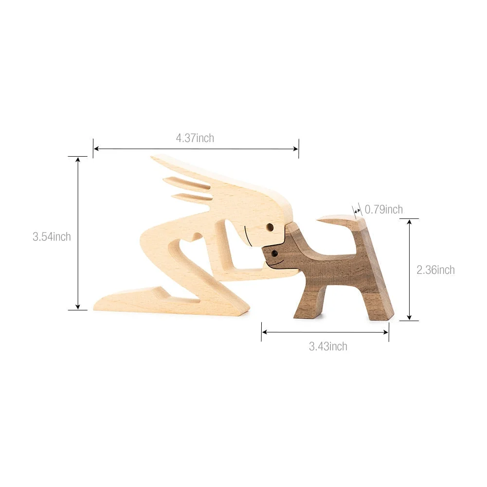 Adornos de madera Wooden Dog Craft Figurine Home Office Table Ornament Easter Decoration Love Dog Pet Lover Gifts oficina OEM 515-3