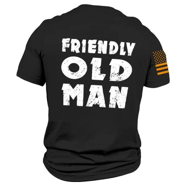 BrosWear Men's Vintage OLD MAN Short Sleeve T-Shirt
