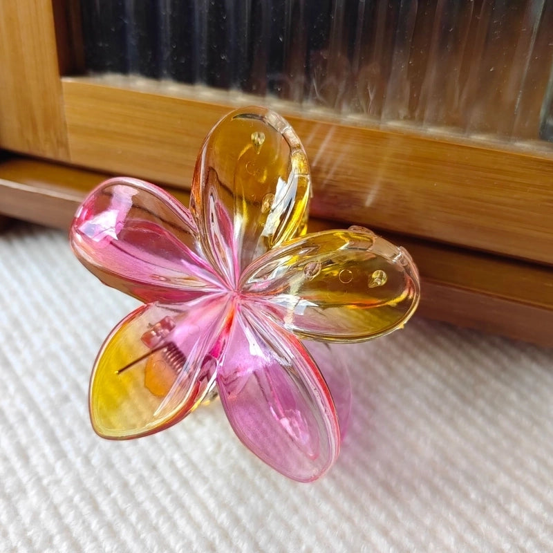 Egg Flower Hairpin Transparent AB Color Grab Hair Shark Clip Gradient Hair Grab Advanced Hair Accessories