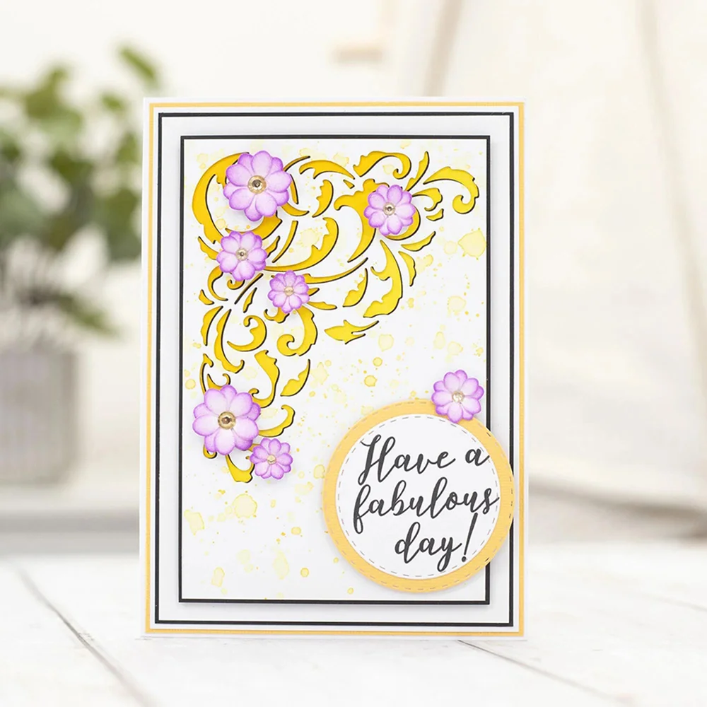 Nigikala AliliArts Metal Cutting Dies Large Flourish Corner diy Scrapbooking Photo Album Decorative Embossing PaperCard Die