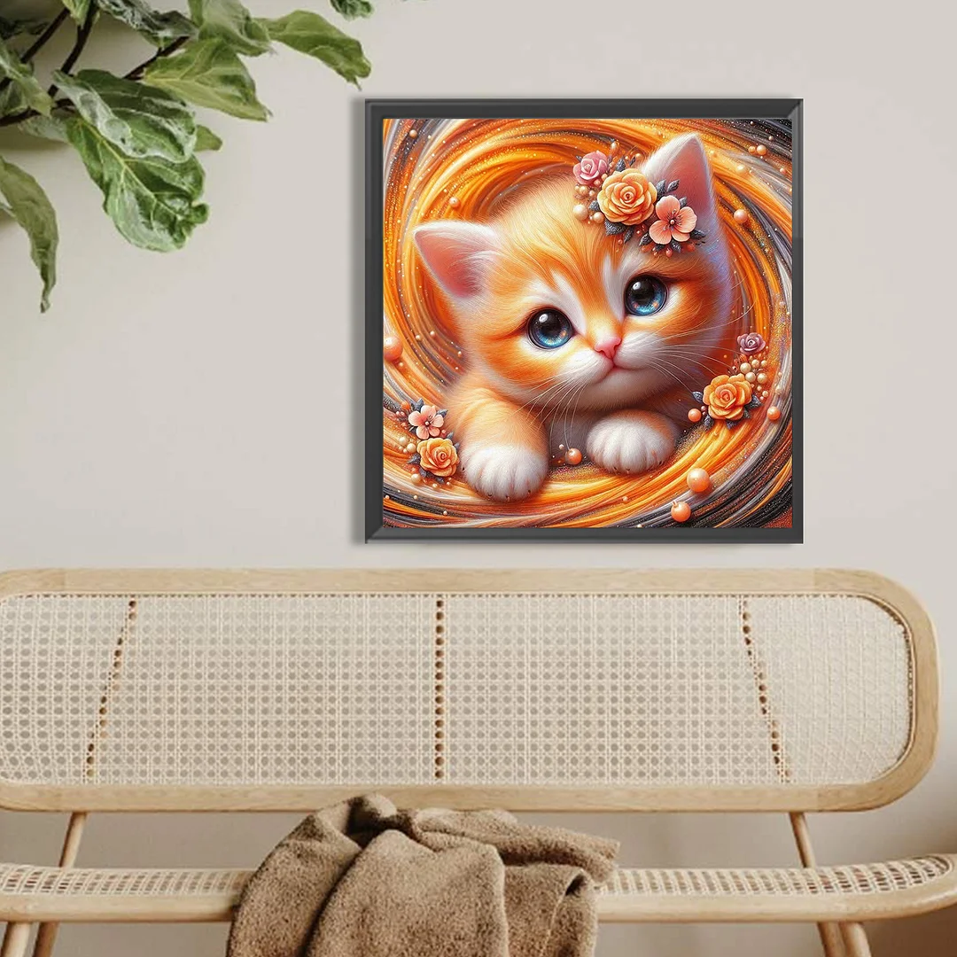 Diamond Painting - Full Round Drill - Cat(Canvas|Canvas|40*40cm)