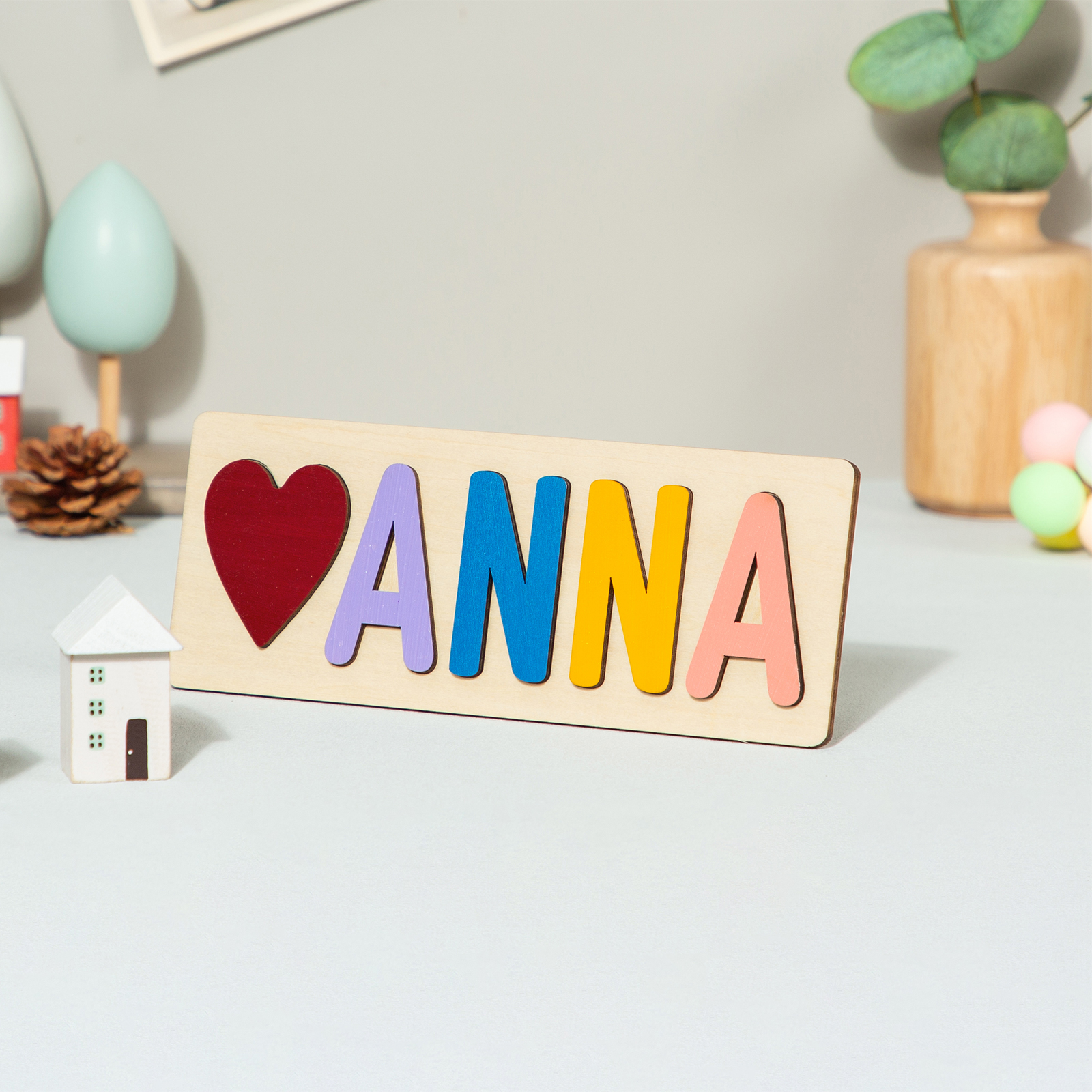 Personalized Kid's Wooden Name Alphabet Puzzle Toy for Toddlers Early
