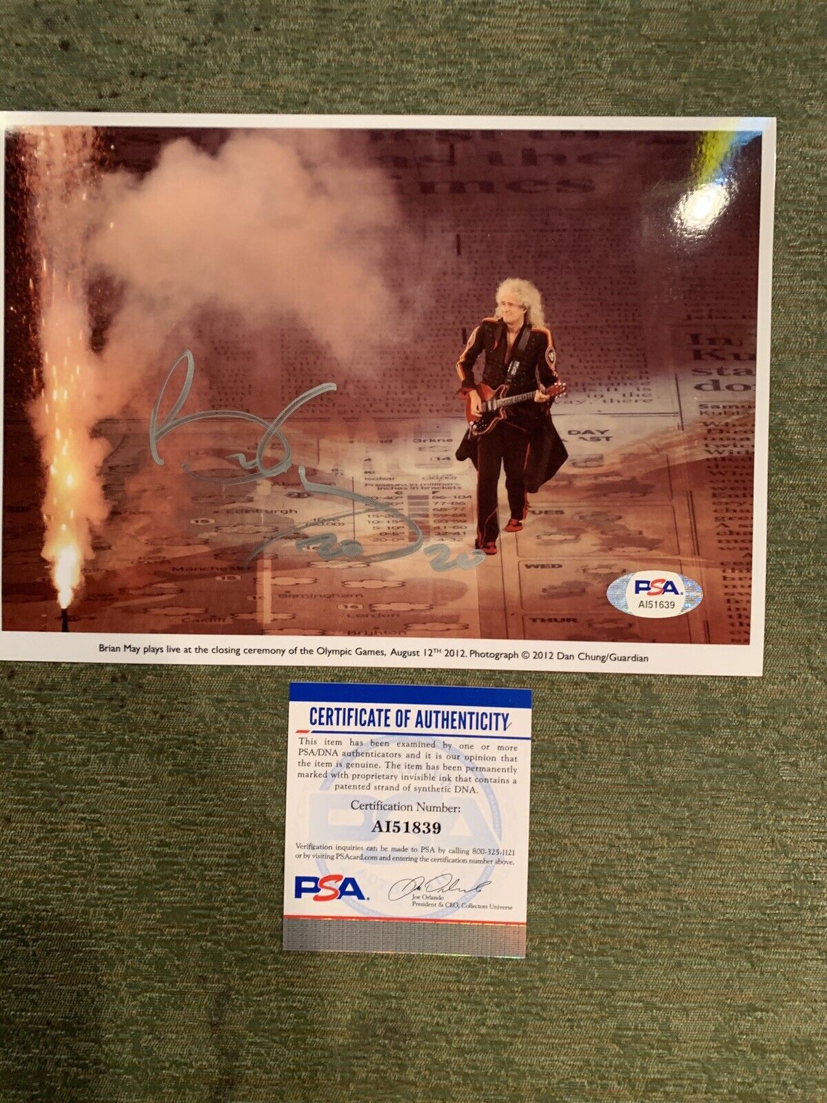 brian may signed 5x7 Signed Photo Poster painting Pic Auto Queen Psa Coa