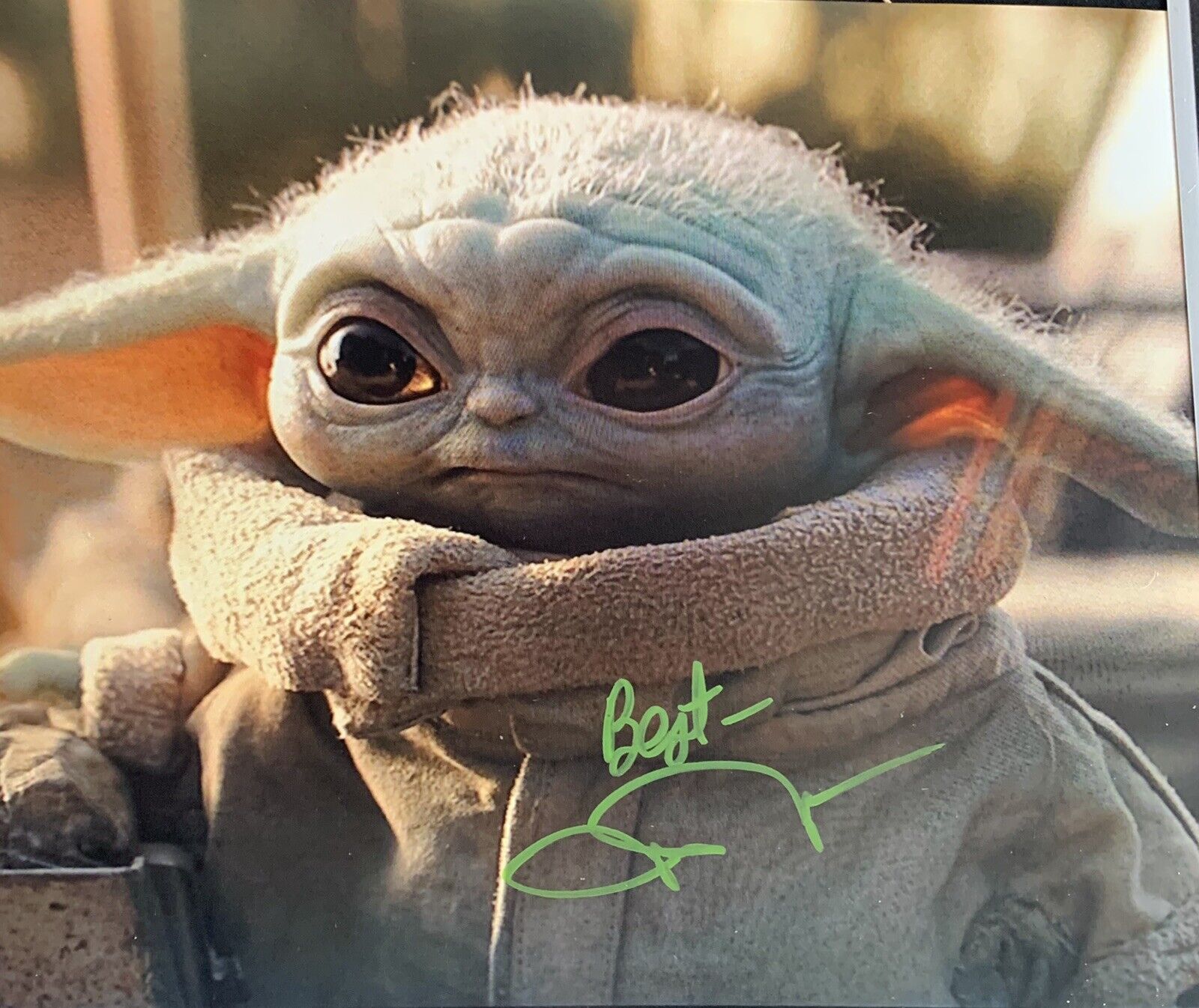 John Rosengrant signed The Mandalorian Baby Yoda 8x10 Photo Poster painting autographed