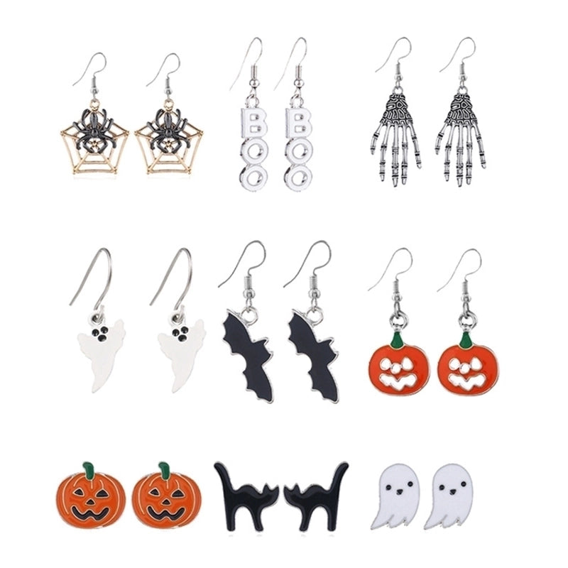 6 Pieces Gothic Cat Spider Alloy Women’S Drop Earrings 1 Pair
