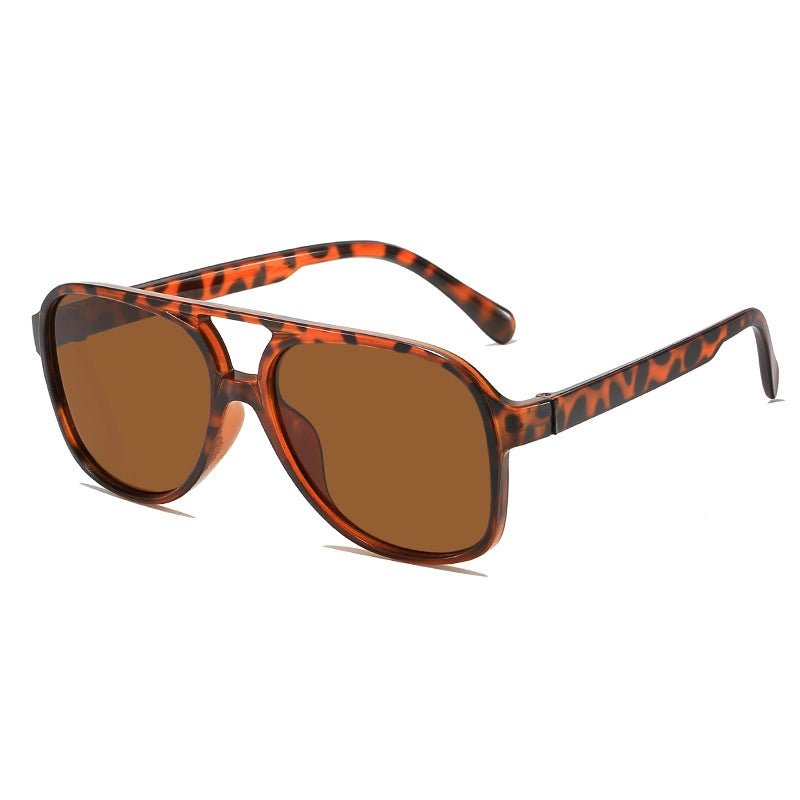 Retro Double Beam Sunglasses New Trendy Personalized Big Frame Internet Celebrity Toad Sunglasses