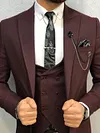 Ani Claret Red Slim Fit Wool Suit