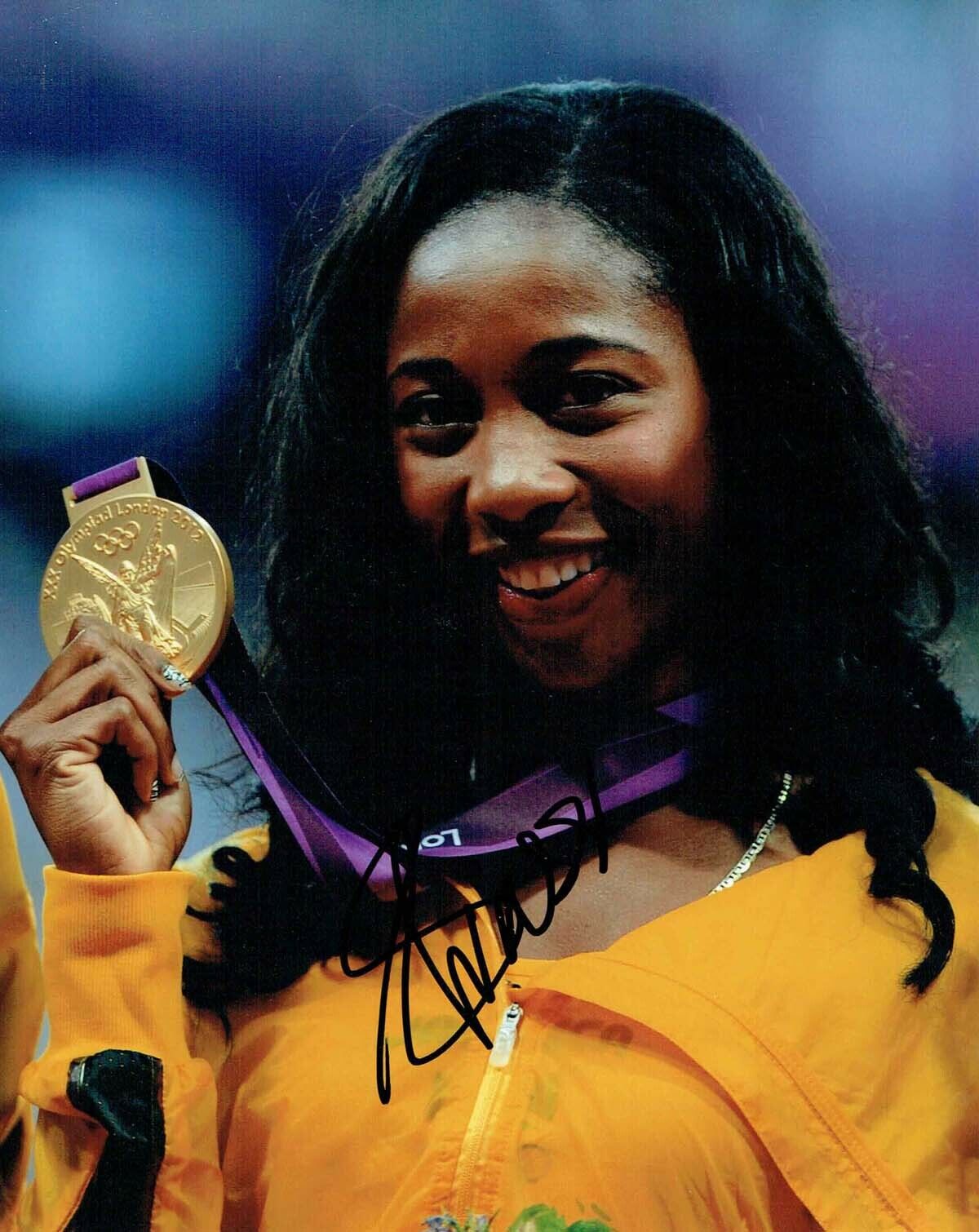 Shelly-Ann FRASER-PRYCE 10x8 Signed Photo Poster painting AFTAL COA Olympic Gold Medal Winner