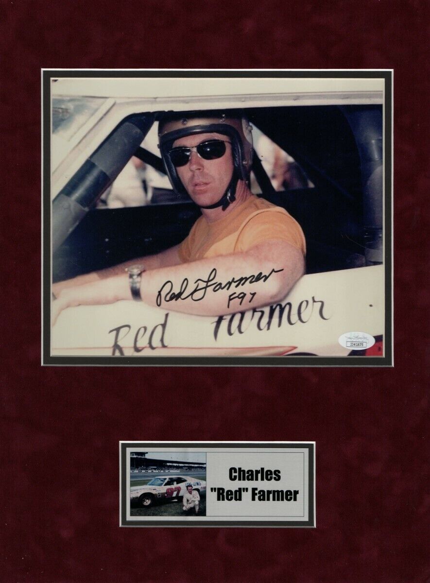 Charles Red Farmer Signed Autograph Matted 8X10 Photo Poster painting Nascar Legend JSA JJ41675