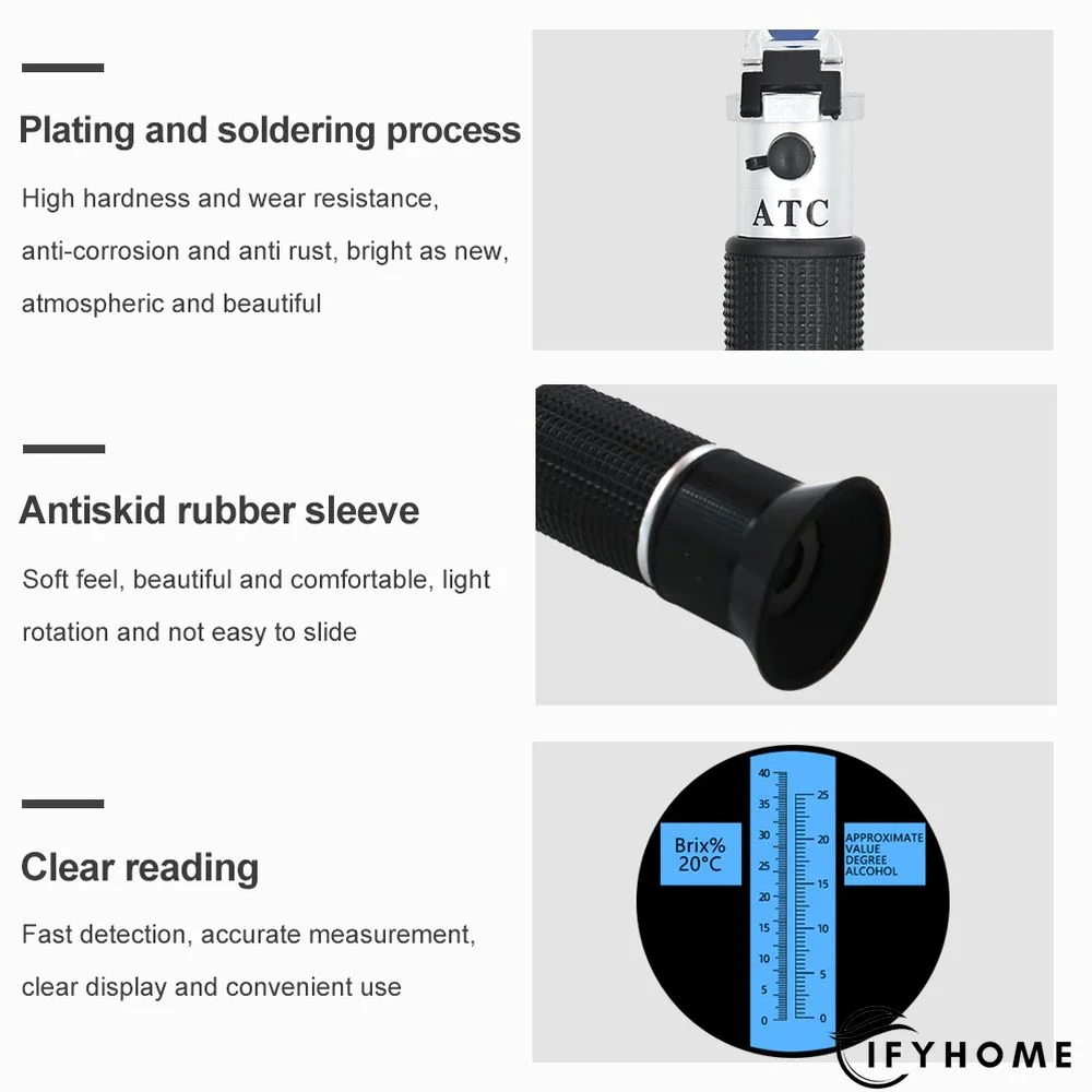 Handheld Alcohol Sugar Refractometer Digital Tester Wine Concentration Meter Densitometer 0-25% Alcohol Beer 0-40% Brix Grapes | IFYHOME