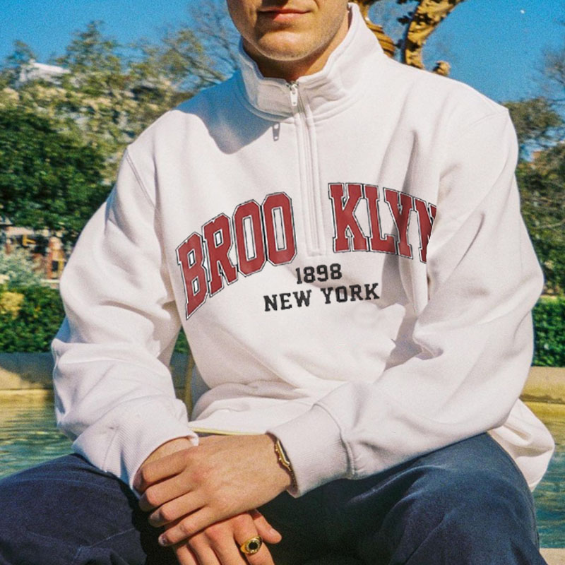 Men's Vintage Brooklyn Polo Zip Sweater / [blueesa] /