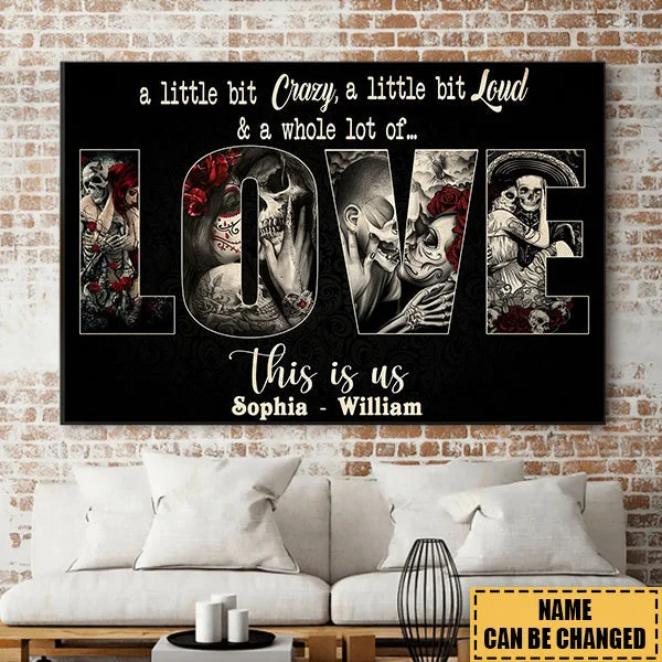 Sugar Skull Couple Whole Lot Of Love Horizontal Poster