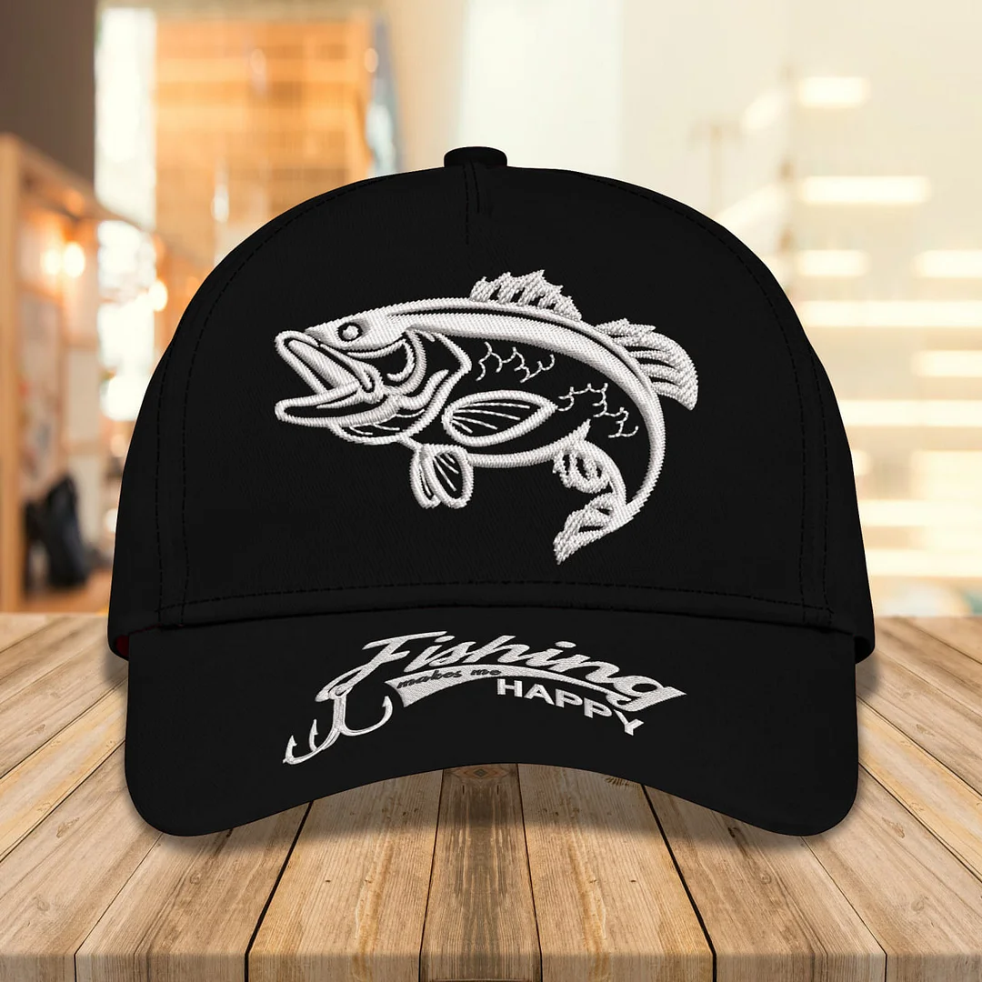 Personalized Embroidery Cap Fishing Makes Me Happy
