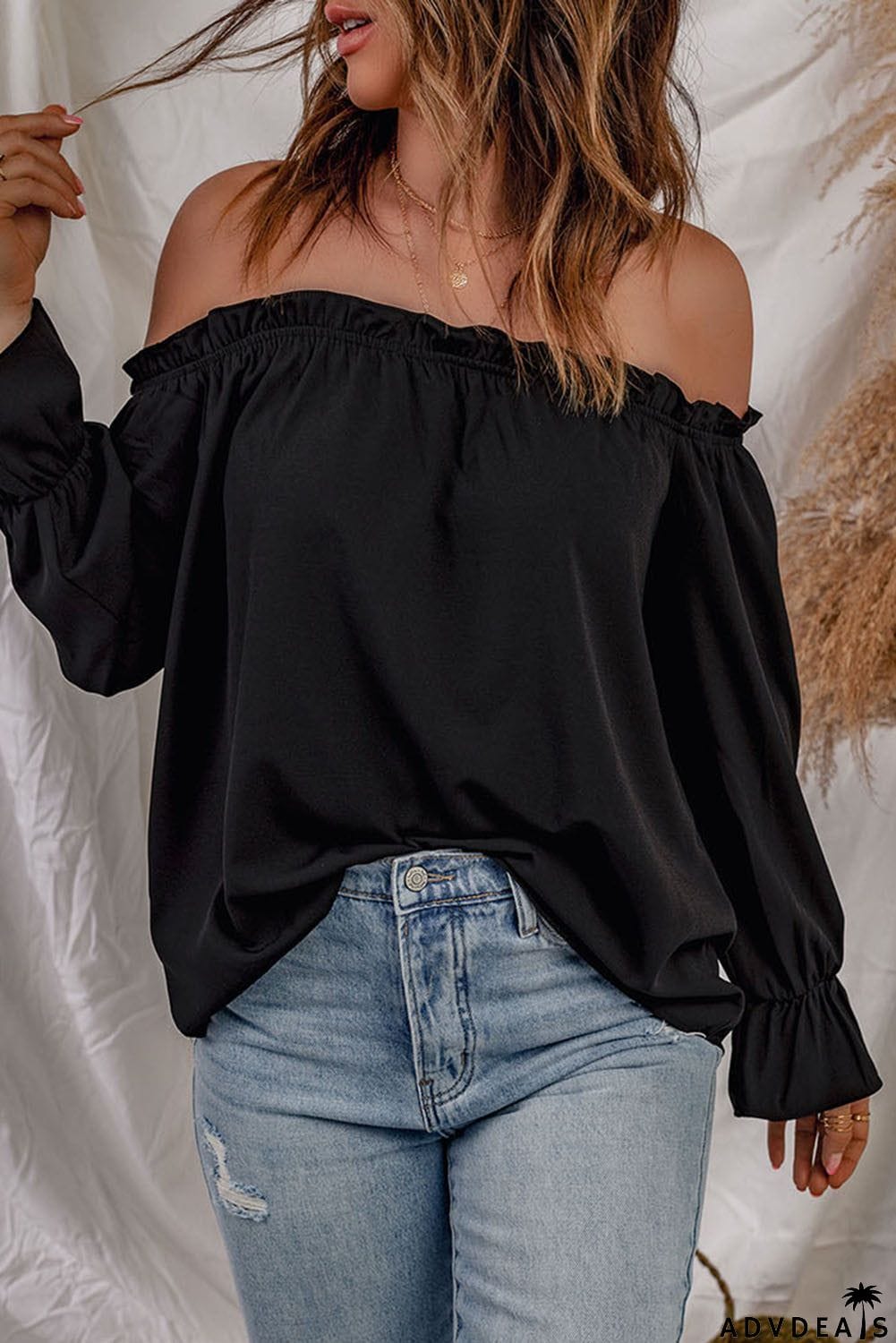 Off-shoulder Loose Blouse