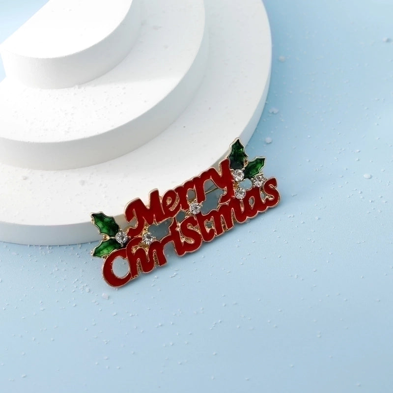 Minimalist Letter Wreath Alloy Inlay Rhinestones Women’s Brooches