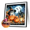 Halloween Pumpkin Cat - Full Round Drill Diamond Painting
