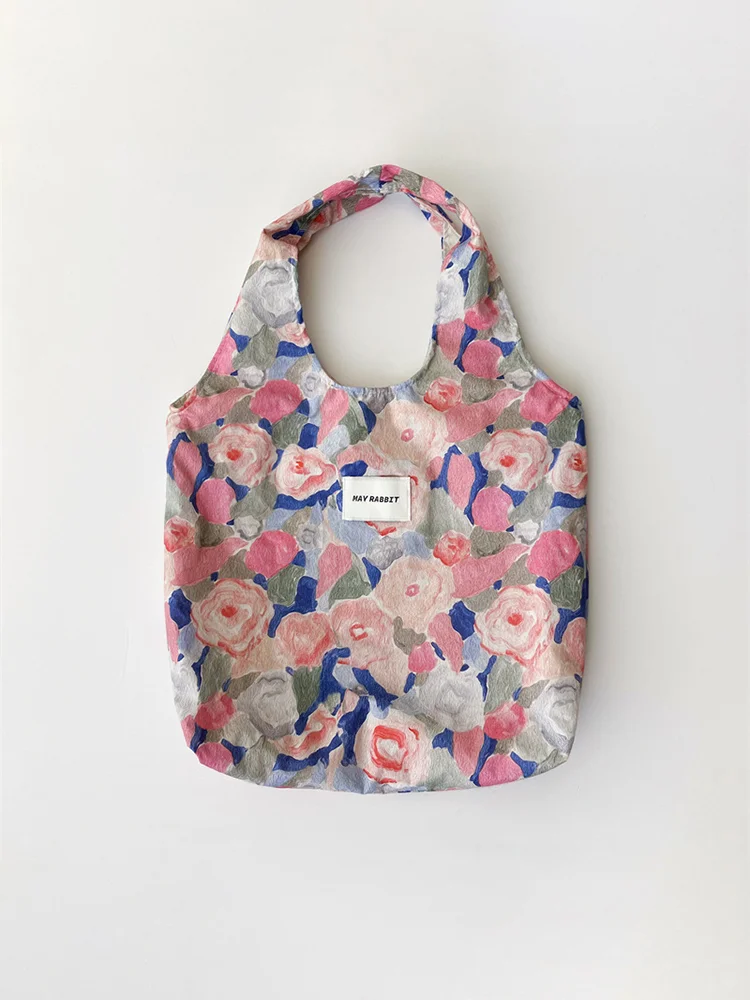 Simpfit Vintage Ölgemälde Blume Canvas Tasche
