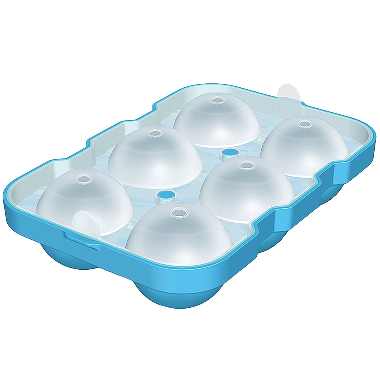 

Ice Cube Trays, 6 Sphere Flexible Silicone Ice Ball Makers, Molds with Lids, 501 Original