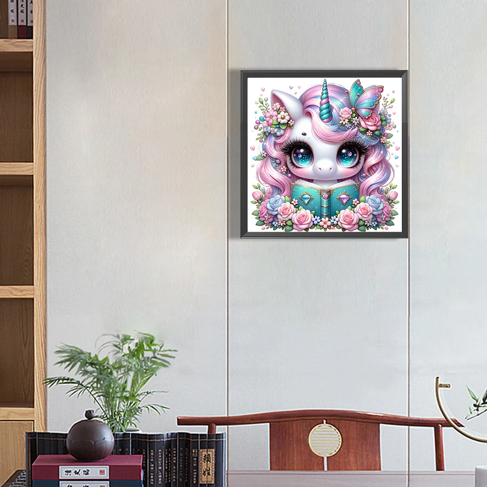 Diamond Painting - Full Square Drill - Read Unicorn(Canvas|35*35cm)