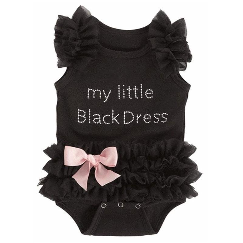 Baby Girl Rompers Black Kids Jumpsuits One Pieces 1st Birthday Outfits 12 Months Jumpsuit Newborn Roupas Baby Summer Clothes