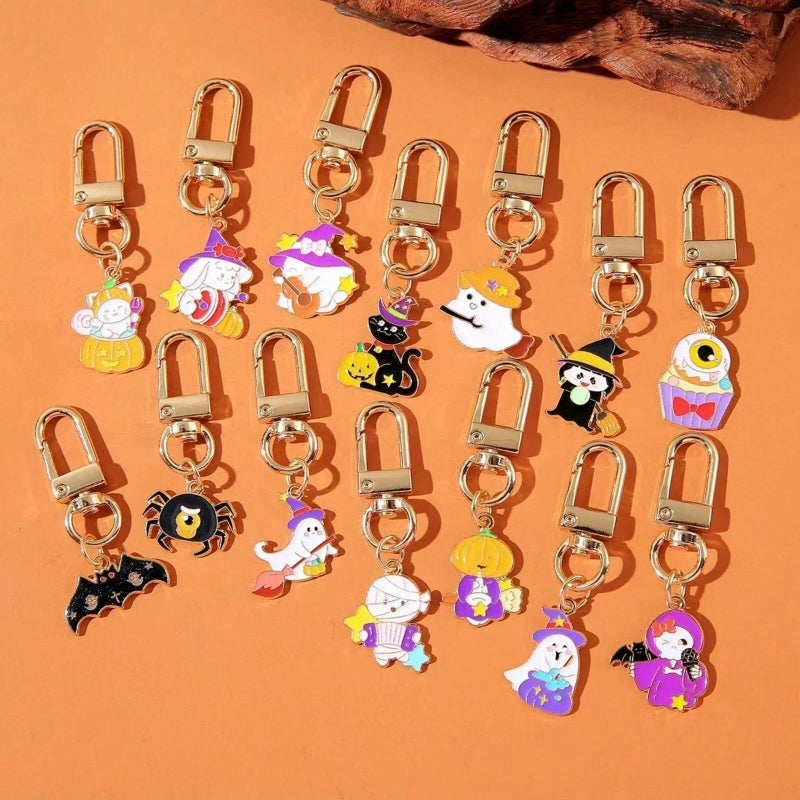 Cute Wedding Shiny Animal Pumpkin Alloy Halloween Keychain