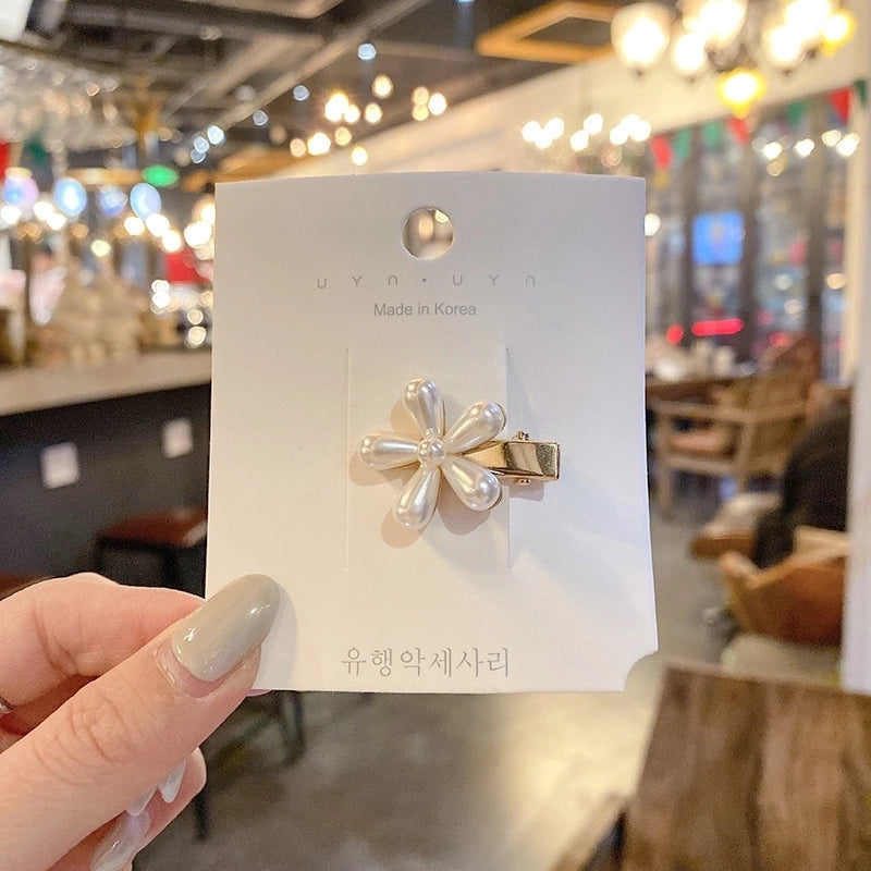 Fashion Heart Shape Flower Bow Knot Alloy Inlay Artificial Pearls Rhinestones Hair Clip 1 Piece