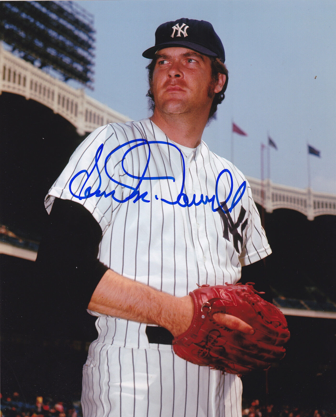 SAM MCDOWELL NEW YORK YANKEES ACTION SIGNED 8x10