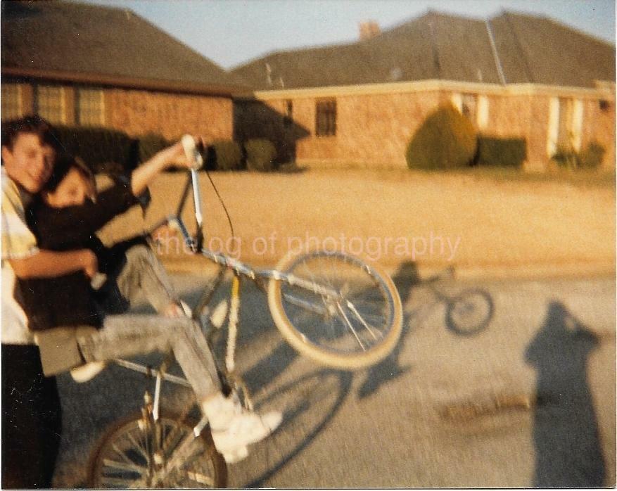 LOT OF 2 FOUND Photo Poster paintingS SHADOW BOYS Original COLOR Snapshot VINTAGE 22 42 W