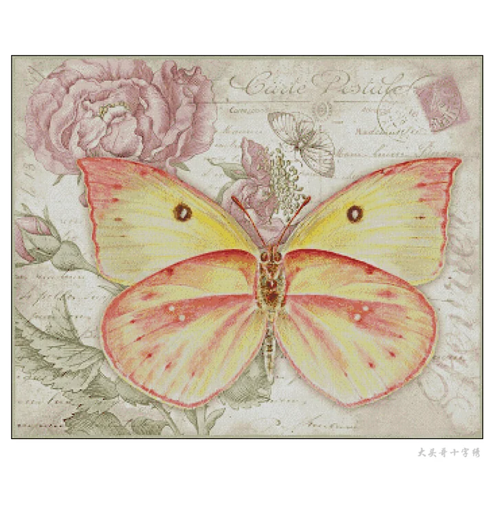 ZZ0685-Retro Butterfly Flower 5]_ 54.51_ Painting Fairy
