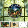 Diamond Painting Single-Sided Acrylic Happy Camper Pendant for Home Wall Door and Window Decoration