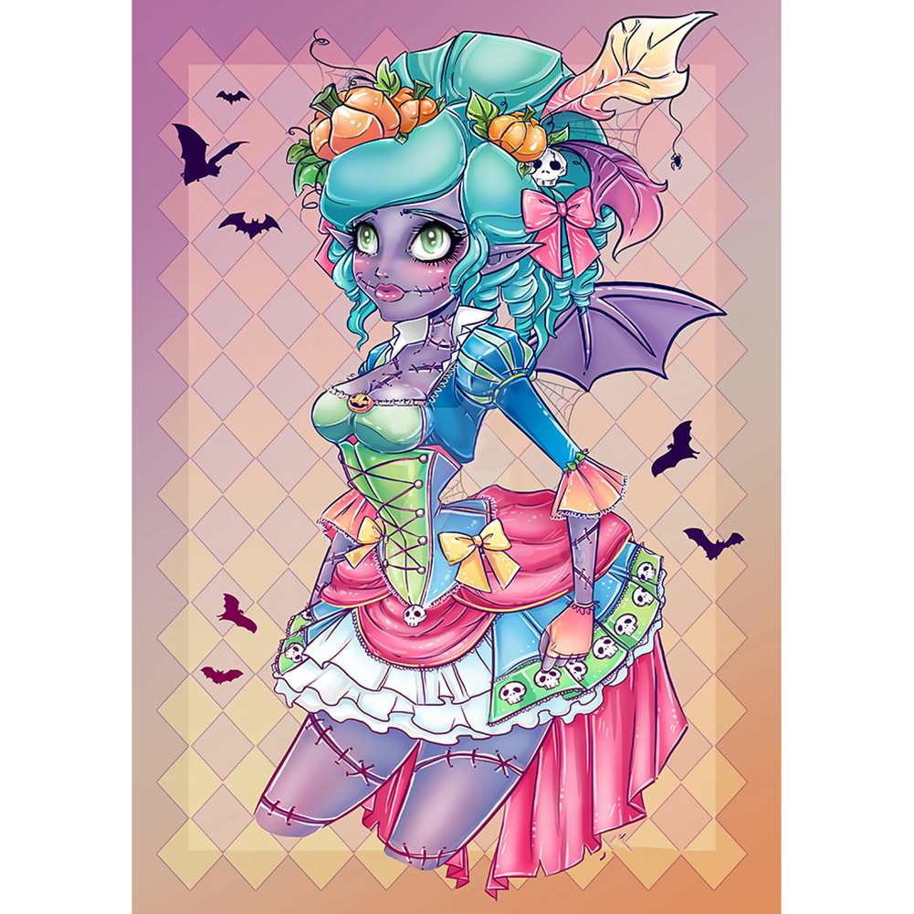 

30*40CM - Round Drill Diamond Painting - Darkness Doll, 501 Original
