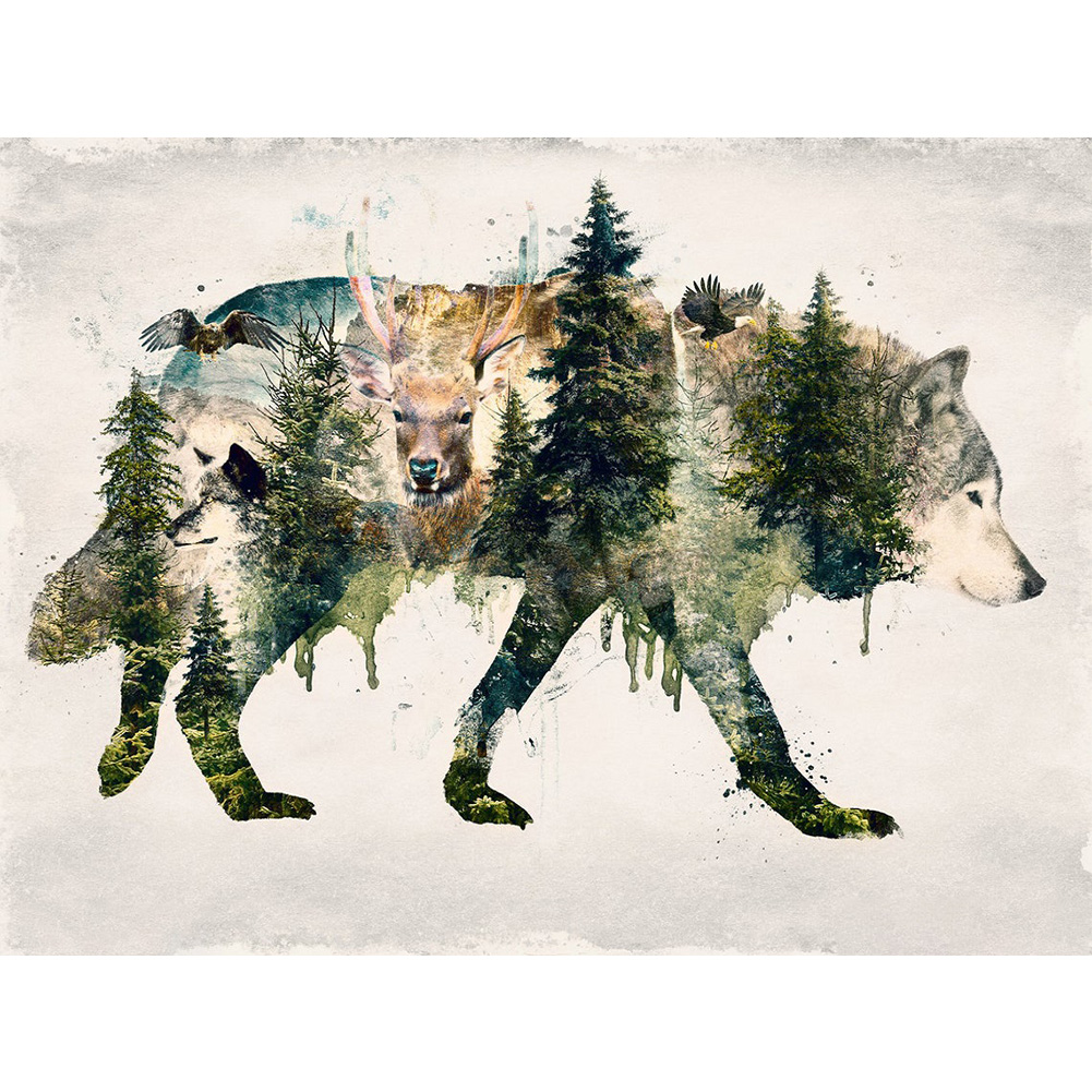 Медведь и волк арт