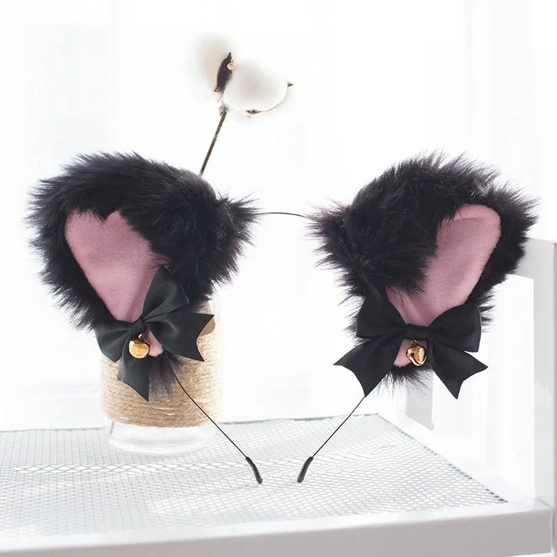 Anime Neko Cat Ears Party COSPLAY Dance Club Halloween Fox Accessories Headwear Acessories sailor moon Cos plush sakura Lolita