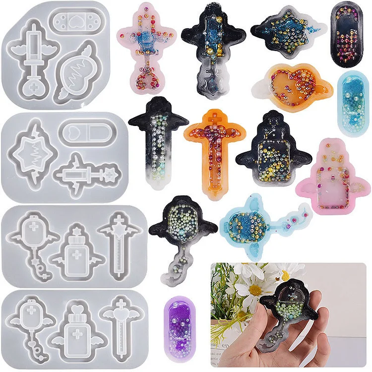 Craft Heavenly Charms with CrazyMold's 4 Pcs Devil Angel Pendant Shaker  Molds Set